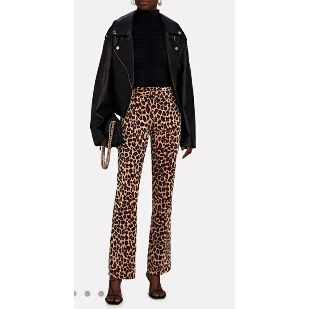 FRAME Mini Boot Cheetah-Print Velvet Pants NWT Size 4